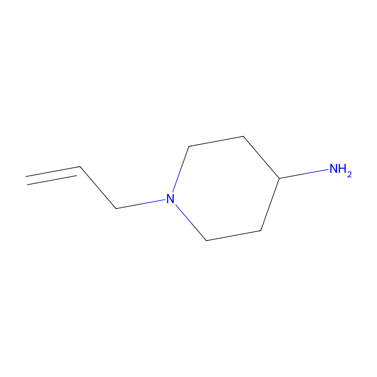 1-(Prop-2-en-1-yl)piperidin-4-amine molecular structure, CAS 838847-25-9