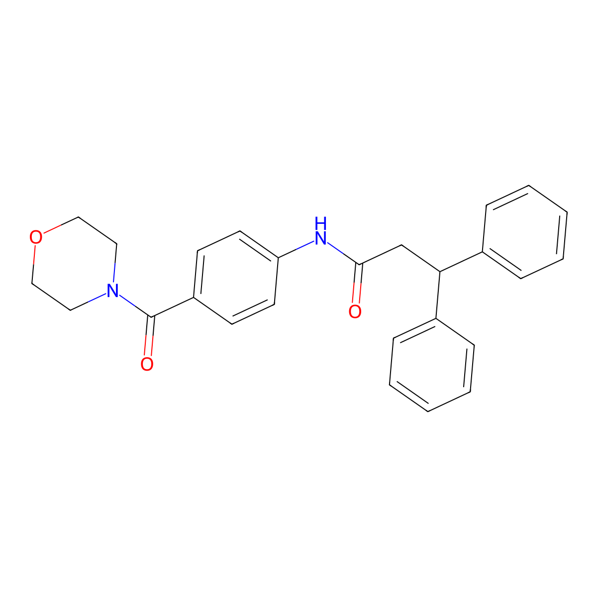 N-[4-(morpholine-4-carbonyl)phenyl]-3,3-diphenylpropanamide molecular structure, CAS 838849-16-4