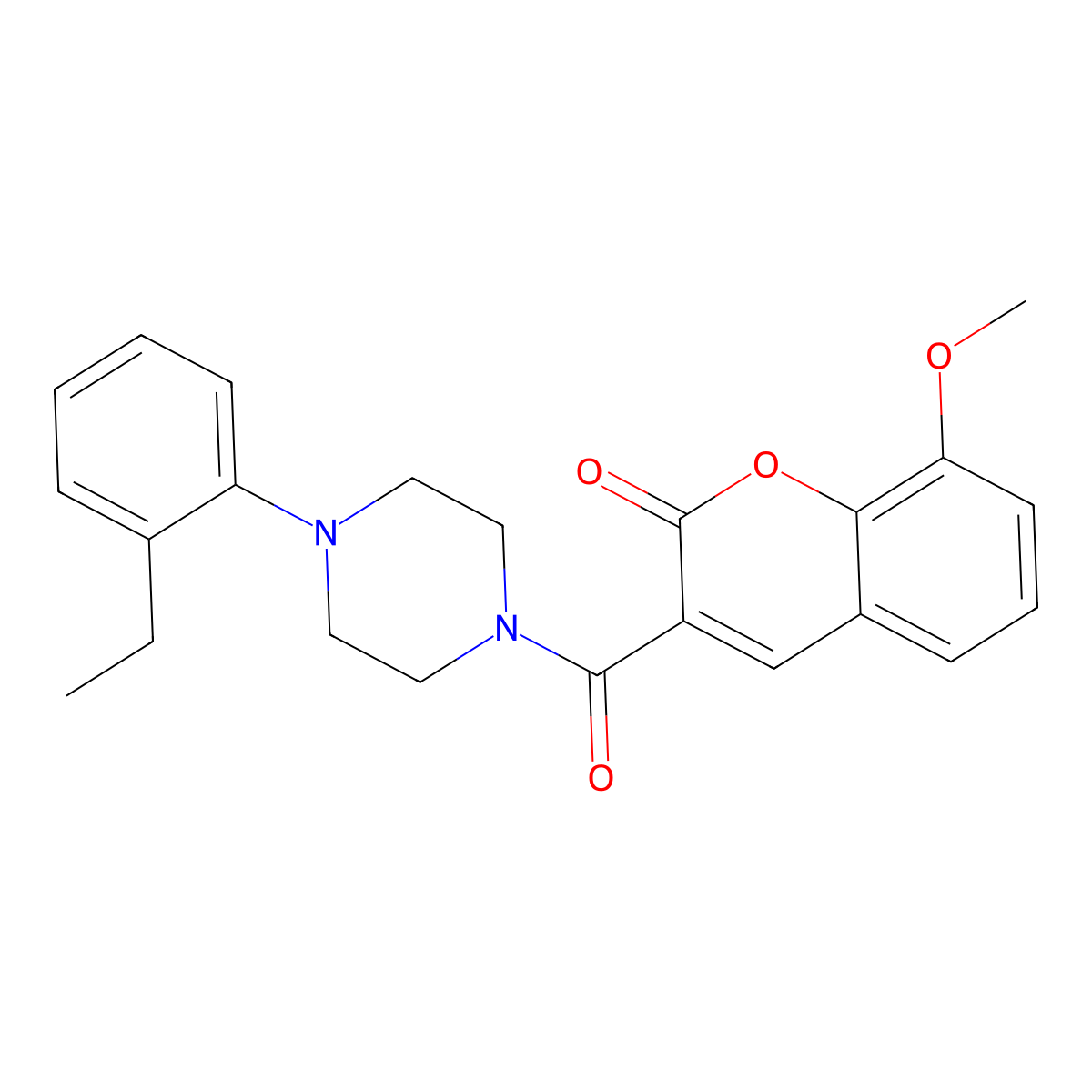 3-[4-(2-ethylphenyl)piperazine-1-carbonyl]-8-methoxy-2H-chromen-2-one molecular structure, CAS 838849-45-9