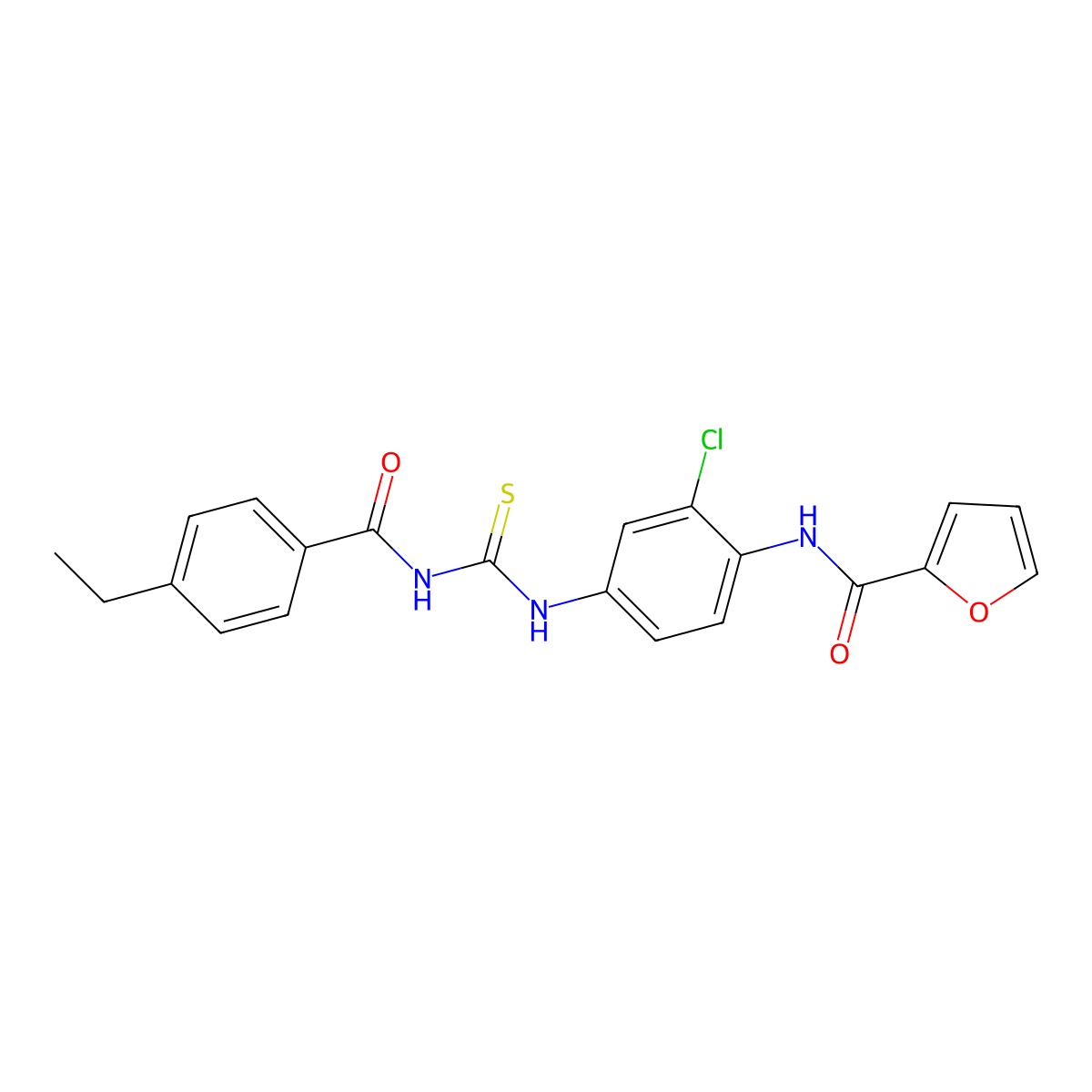 N-[2-chloro-4-[(4-ethylbenzoyl)carbamothioylamino]phenyl]furan-2-carboxamide molecular structure, CAS 838849-55-1
