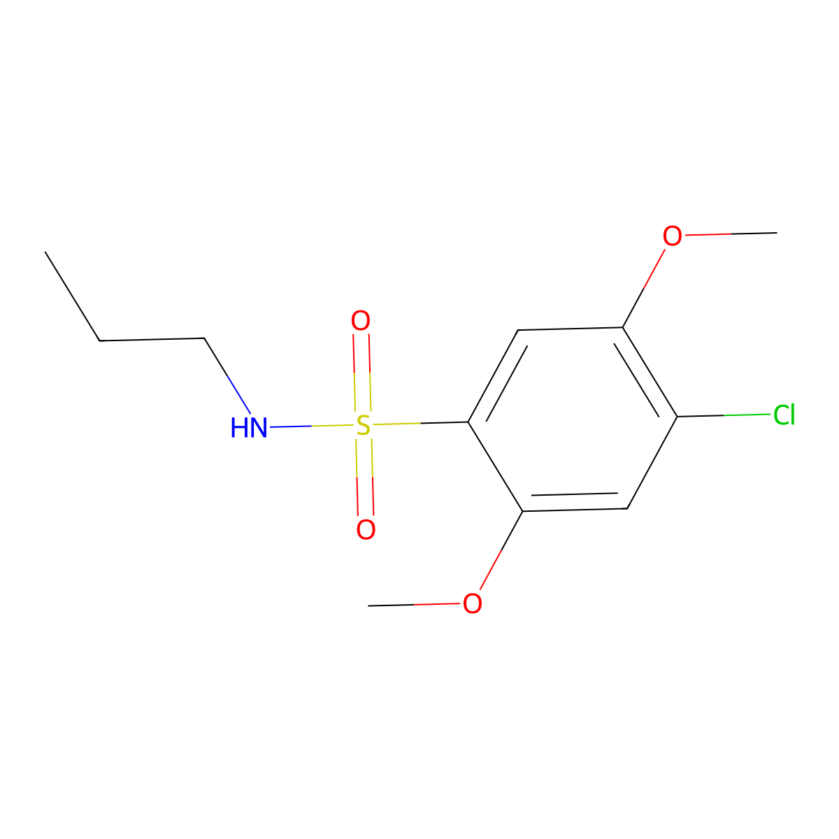 4-chloro-2,5-dimethoxy-N-propylbenzenesulfonamide molecular structure, CAS 838849-73-3