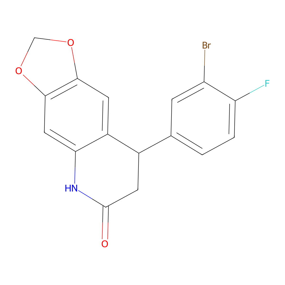 8-(3-bromo-4-fluorophenyl)-7,8-dihydro-5H-[1,3]dioxolo[4,5-g]quinolin-6-one molecular structure, CAS 838849-89-1
