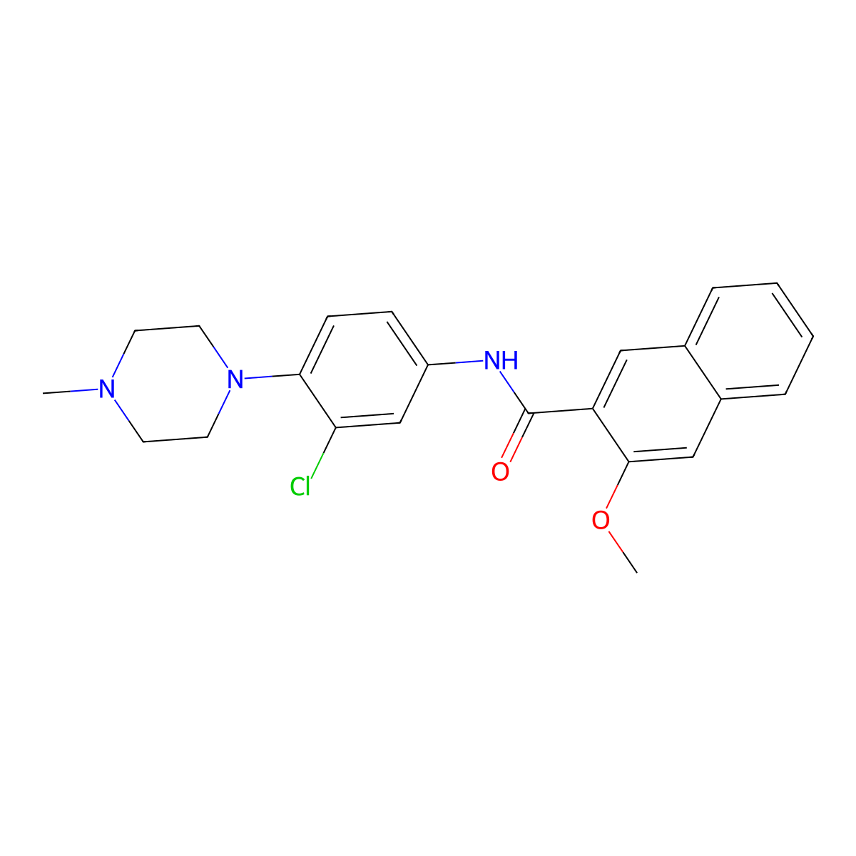 N-[3-chloro-4-(4-methylpiperazin-1-yl)phenyl]-3-methoxynaphthalene-2-carboxamide molecular structure, CAS 838850-60-5
