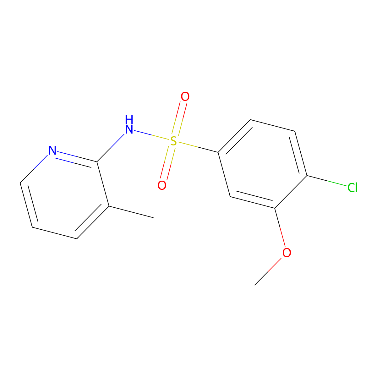 4-chloro-3-methoxy-N-(3-methyl-2-pyridinyl)benzenesulfonamide molecular structure, CAS 838851-24-4