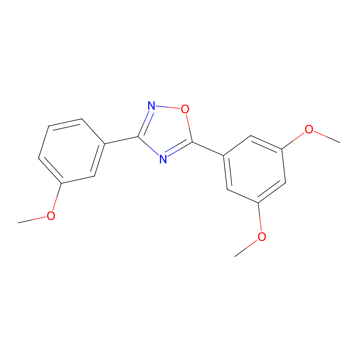 5-(3,5-Dimethoxyphenyl)-3-(3-methoxyphenyl)-1,2,4-oxadiazole molecular structure, CAS 838851-29-9