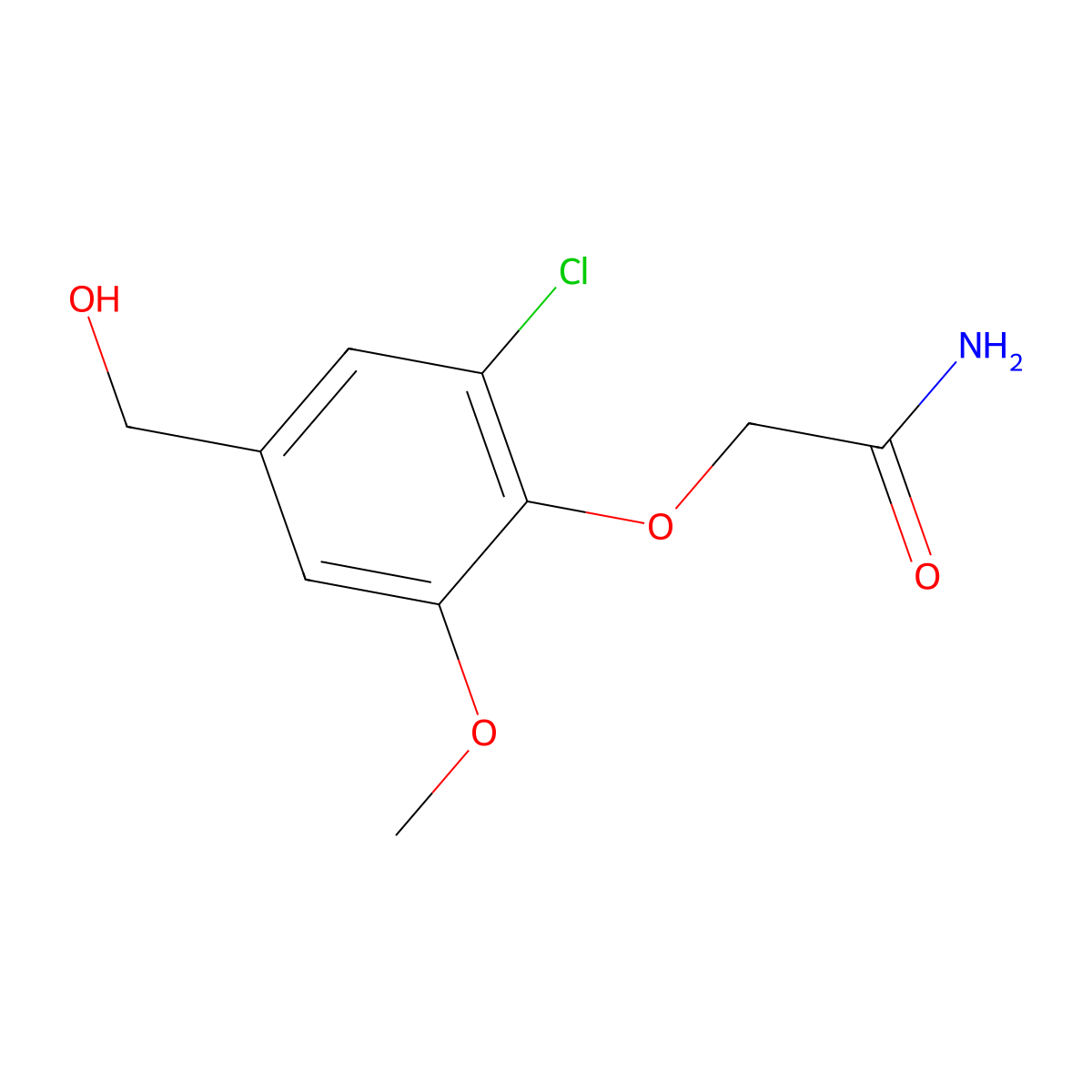 2-[2-Chloro-4-(hydroxymethyl)-6-methoxyphenoxy]acetamide molecular structure, CAS 838851-77-7