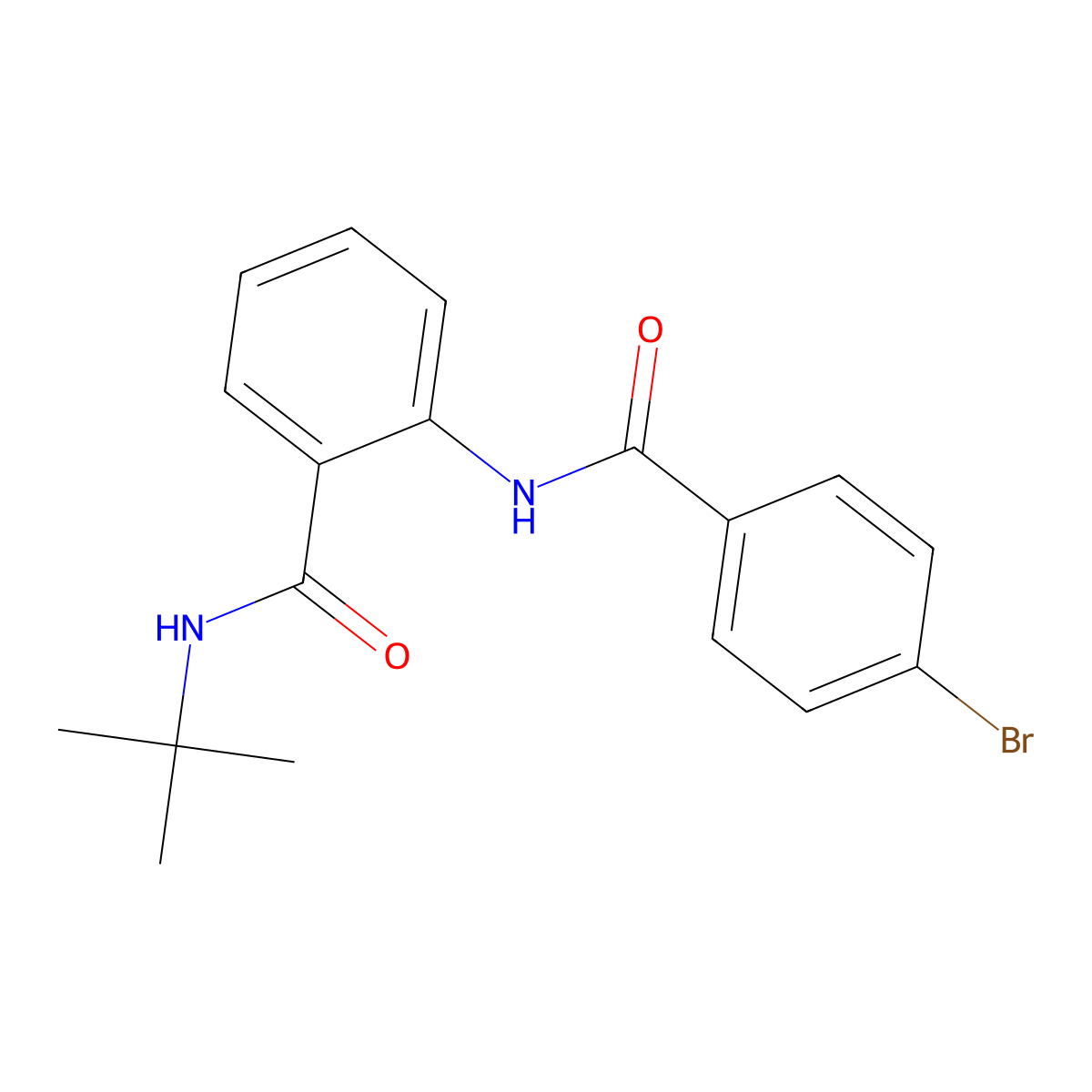 2-[(4-bromobenzoyl)amino]-N-tert-butylbenzamide molecular structure, CAS 838851-84-6