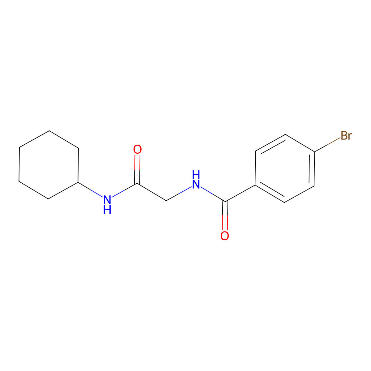 4-bromo-N-[2-(cyclohexylamino)-2-oxoethyl]benzamide molecular structure, CAS 838851-90-4