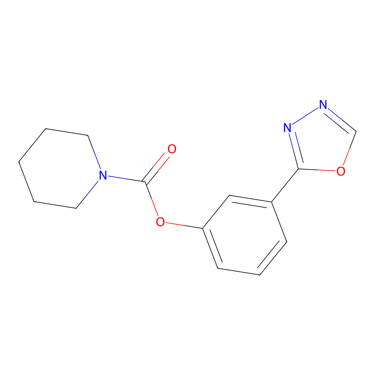 3-(1,3,4-Oxadiazol-2-yl)phenyl piperidinecarboxylate molecular structure, CAS 838851-99-3