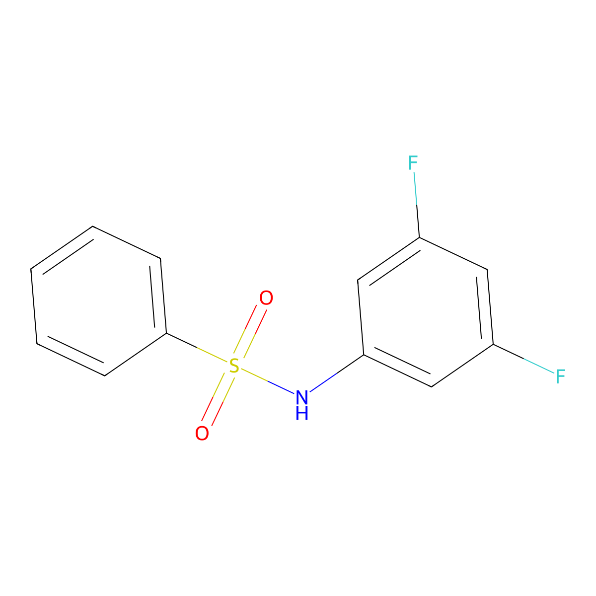 N-(3,5-difluorophenyl)benzenesulfonamide molecular structure, CAS 838852-04-3
