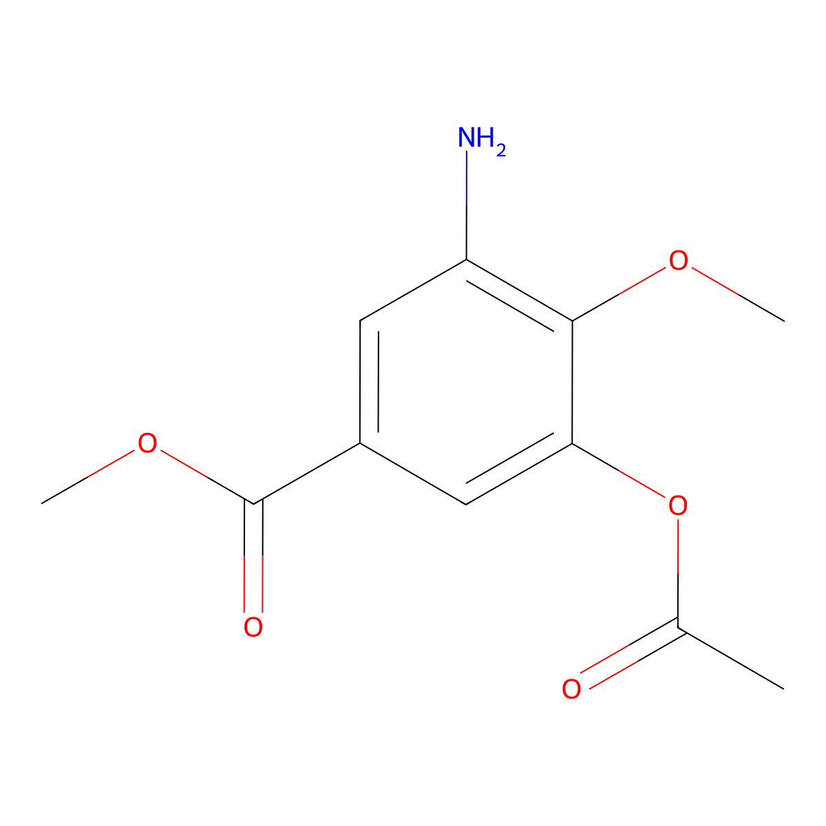 Methyl 3-Acetoxy-5-amino-4-methoxybenzoate molecular structure, CAS 838856-87-4