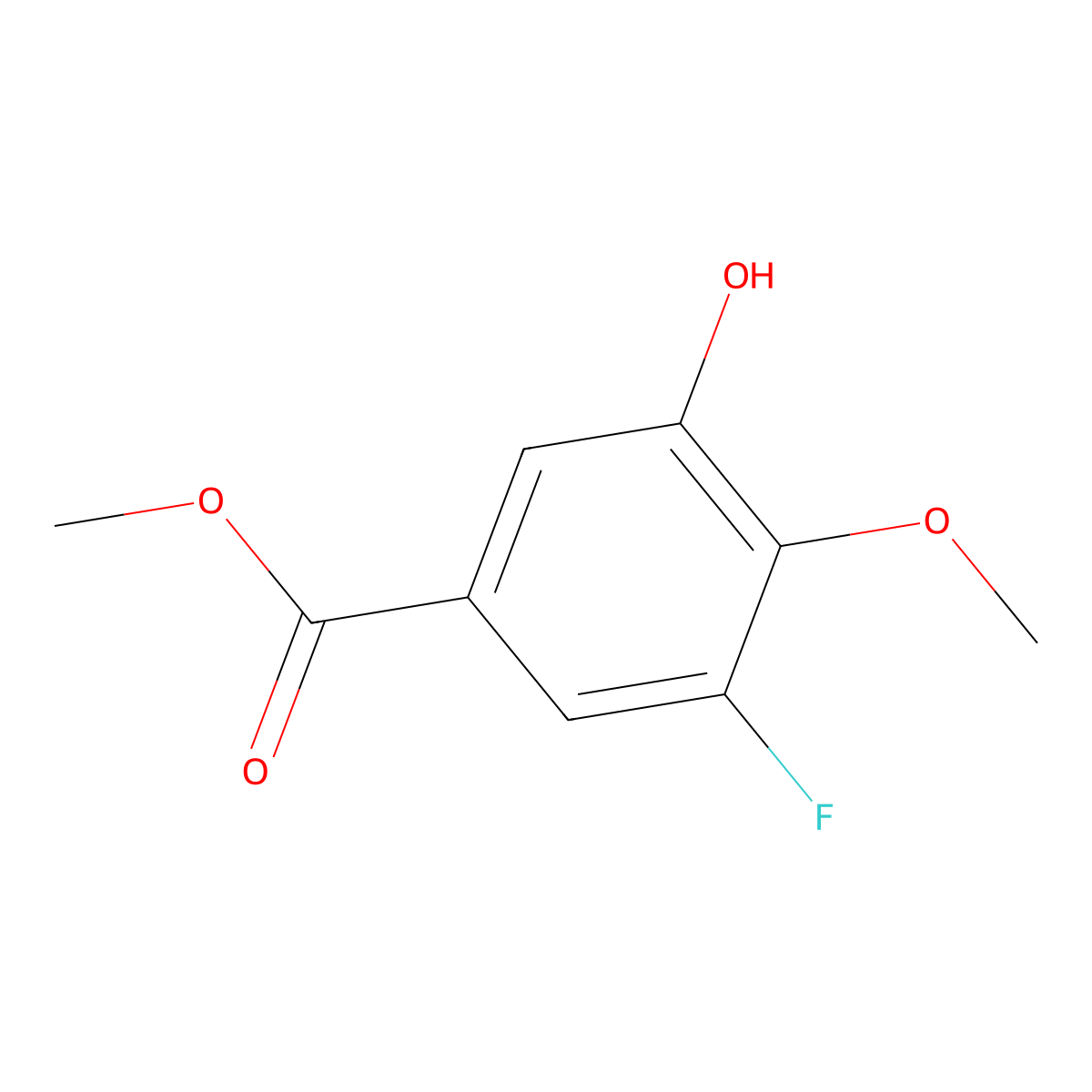 Methyl 3-fluoro-5-hydroxy-4-methoxybenzoate molecular structure, CAS 838856-88-5