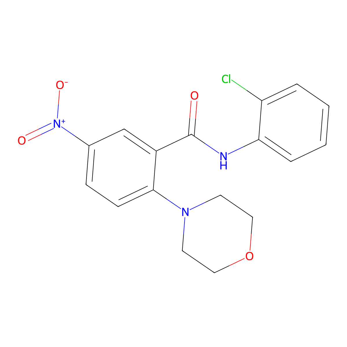 N-(2-chlorophenyl)-2-morpholin-4-yl-5-nitrobenzamide molecular structure, CAS 838864-91-8