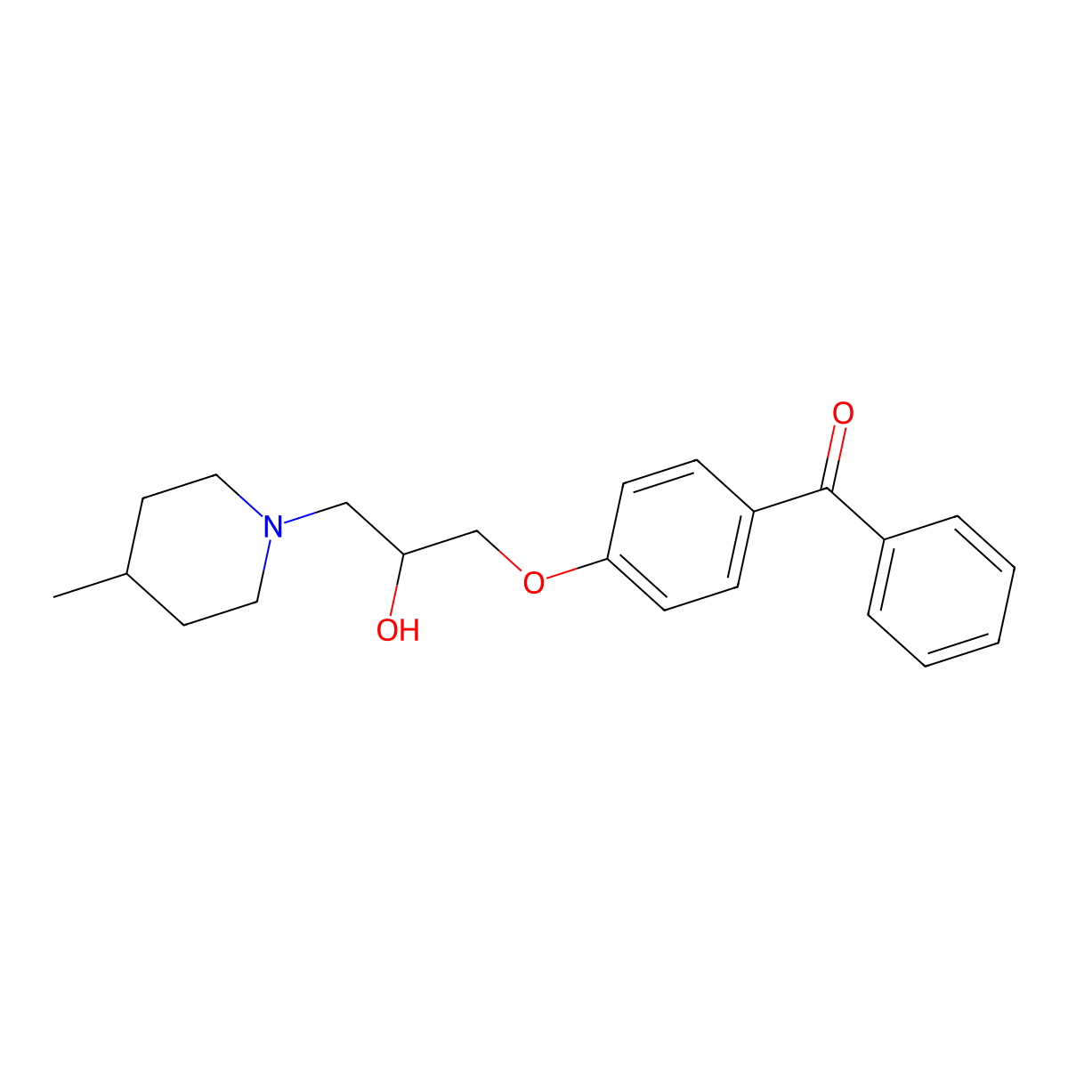 {4-[2-Hydroxy-3-(4-methyl-1-piperidinyl)propoxy]phenyl}(phenyl)methanone molecular structure, CAS 838865-08-0