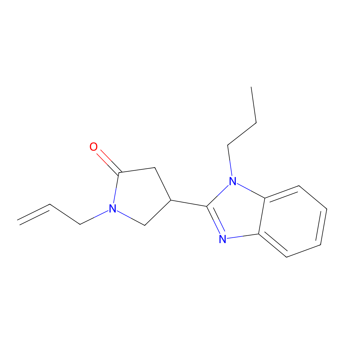 1-Prop-2-enyl-4-(1-propylbenzimidazol-2-yl)pyrrolidin-2-one molecular structure, CAS 838865-11-5