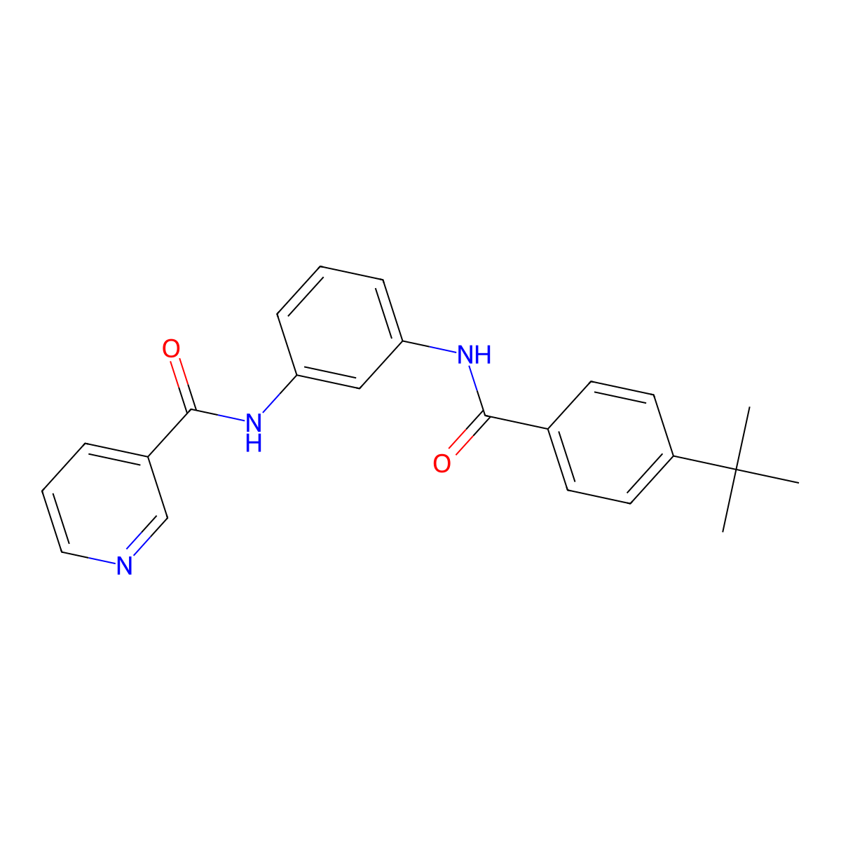 N-[3-[(4-tert-butylbenzoyl)amino]phenyl]pyridine-3-carboxamide molecular structure, CAS 838865-12-6