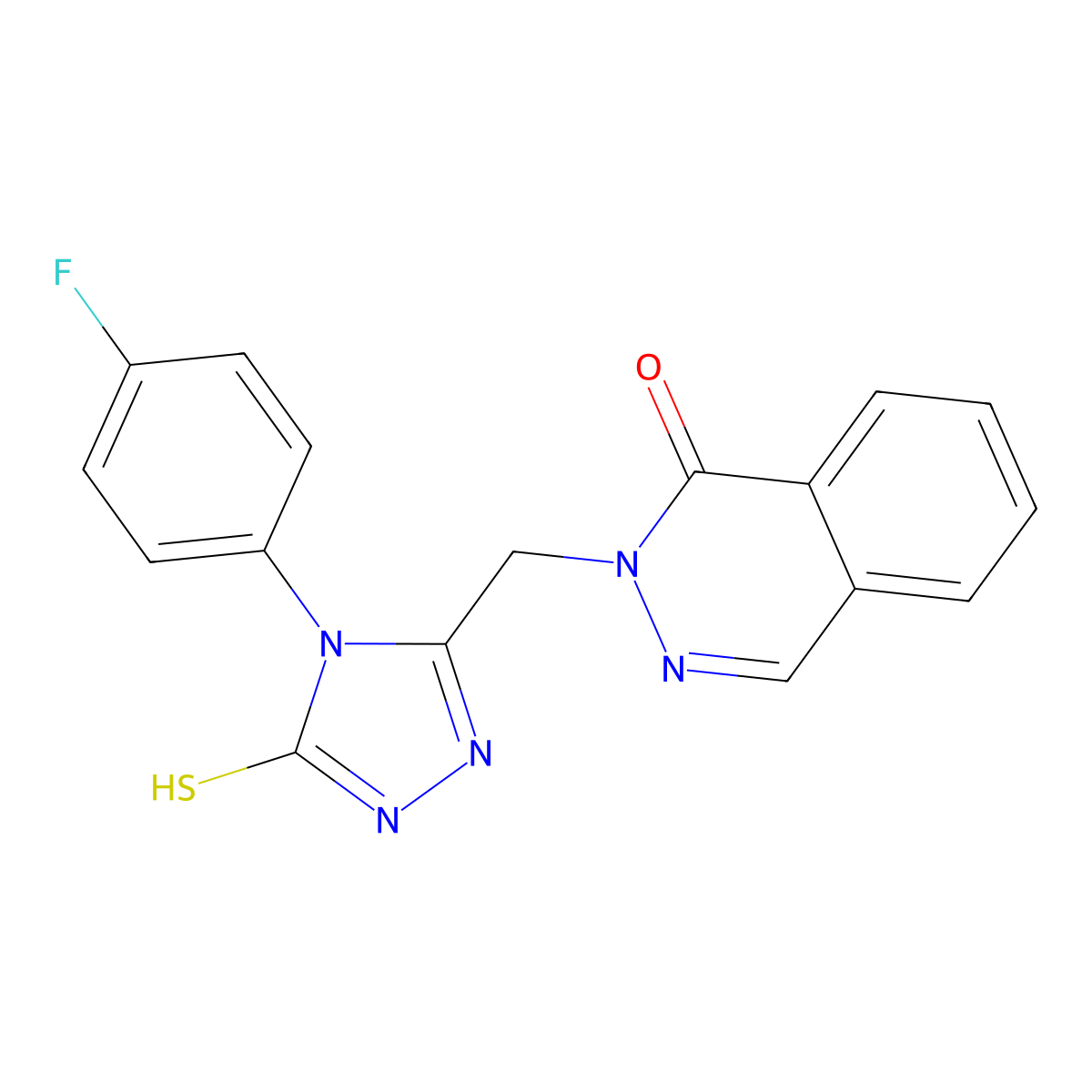 2-[[4-(4-fluorophenyl)-5-sulfanylidene-1H-1,2,4-triazol-3-yl]methyl]phthalazin-1-one molecular structure, CAS 838865-17-1