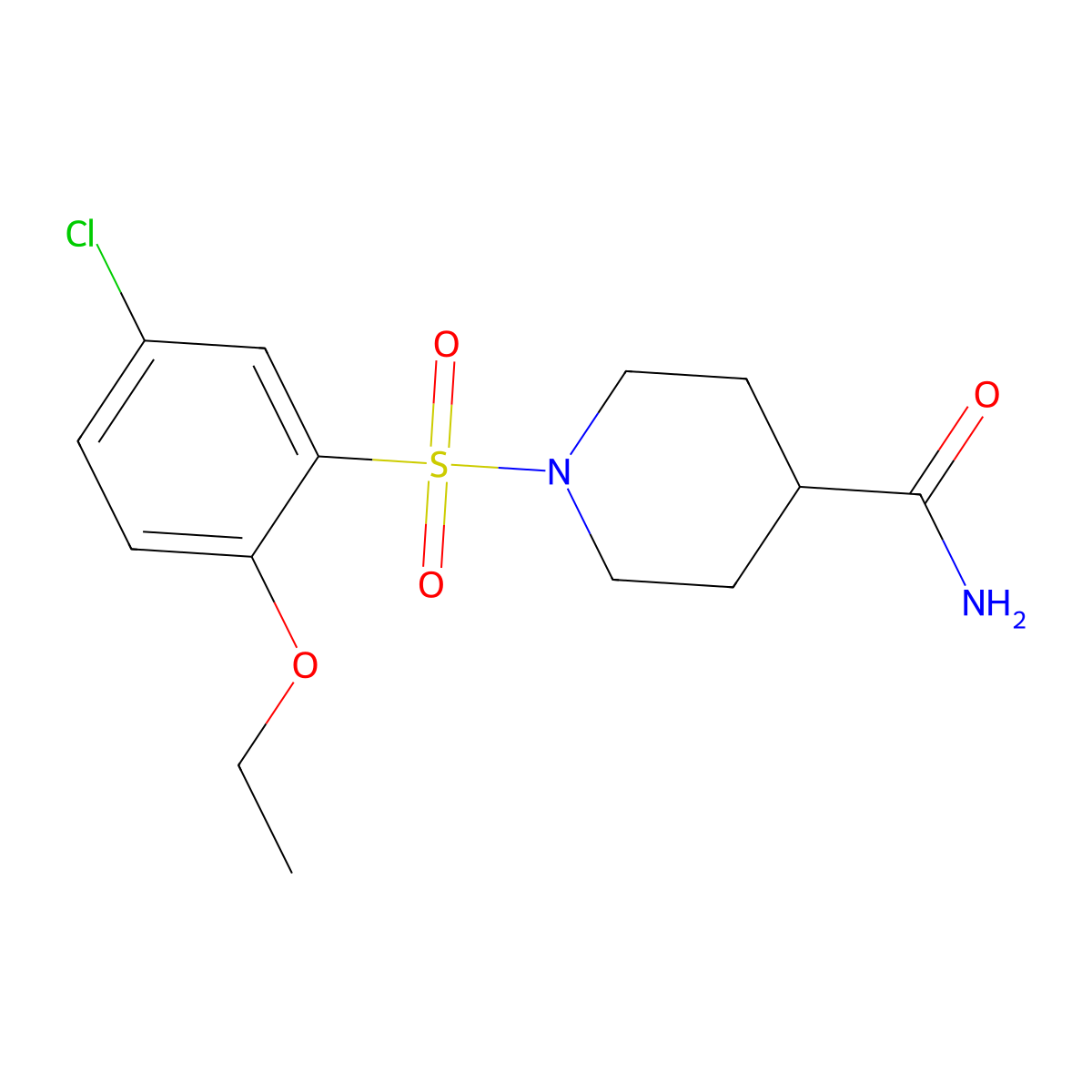 1-[(5-Chloro-2-ethoxyphenyl)sulfonyl]piperidine-4-carboxamide molecular structure, CAS 838865-28-4