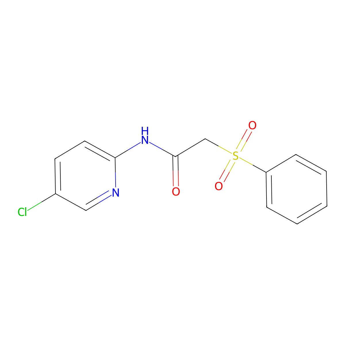 2-(benzenesulfonyl)-N-(5-chloropyridin-2-yl)acetamide molecular structure, CAS 838865-37-5