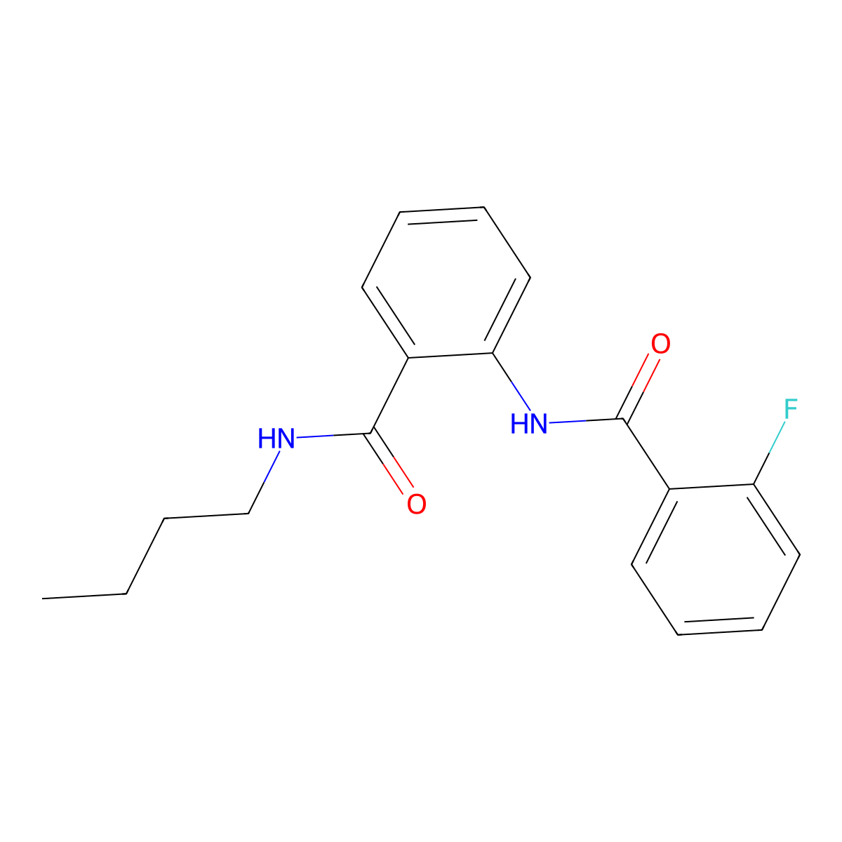 N-butyl-2-[(2-fluorobenzoyl)amino]benzamide molecular structure, CAS 838865-44-4