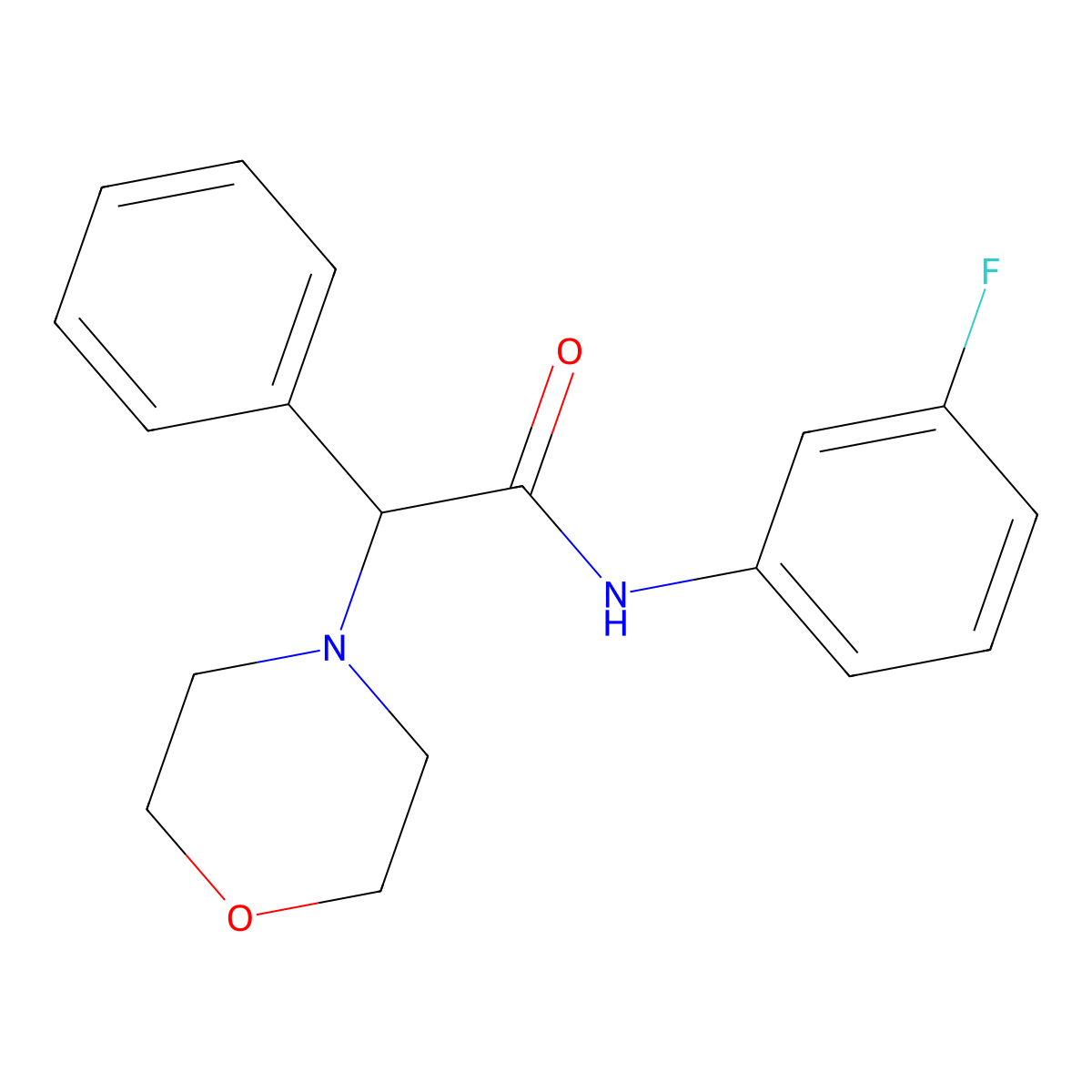 N-(3-fluorophenyl)-2-morpholin-4-yl-2-phenylacetamide molecular structure, CAS 838865-65-9