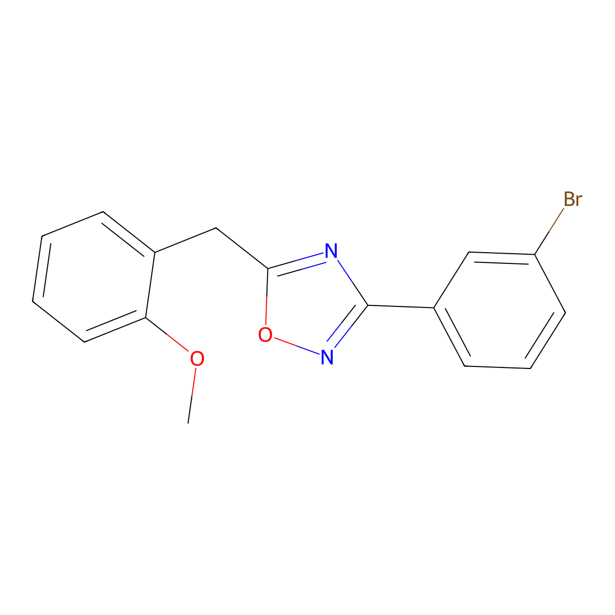 3-(3-Bromophenyl)-5-[(2-methoxyphenyl)methyl]-1,2,4-oxadiazole molecular structure, CAS 838865-67-1