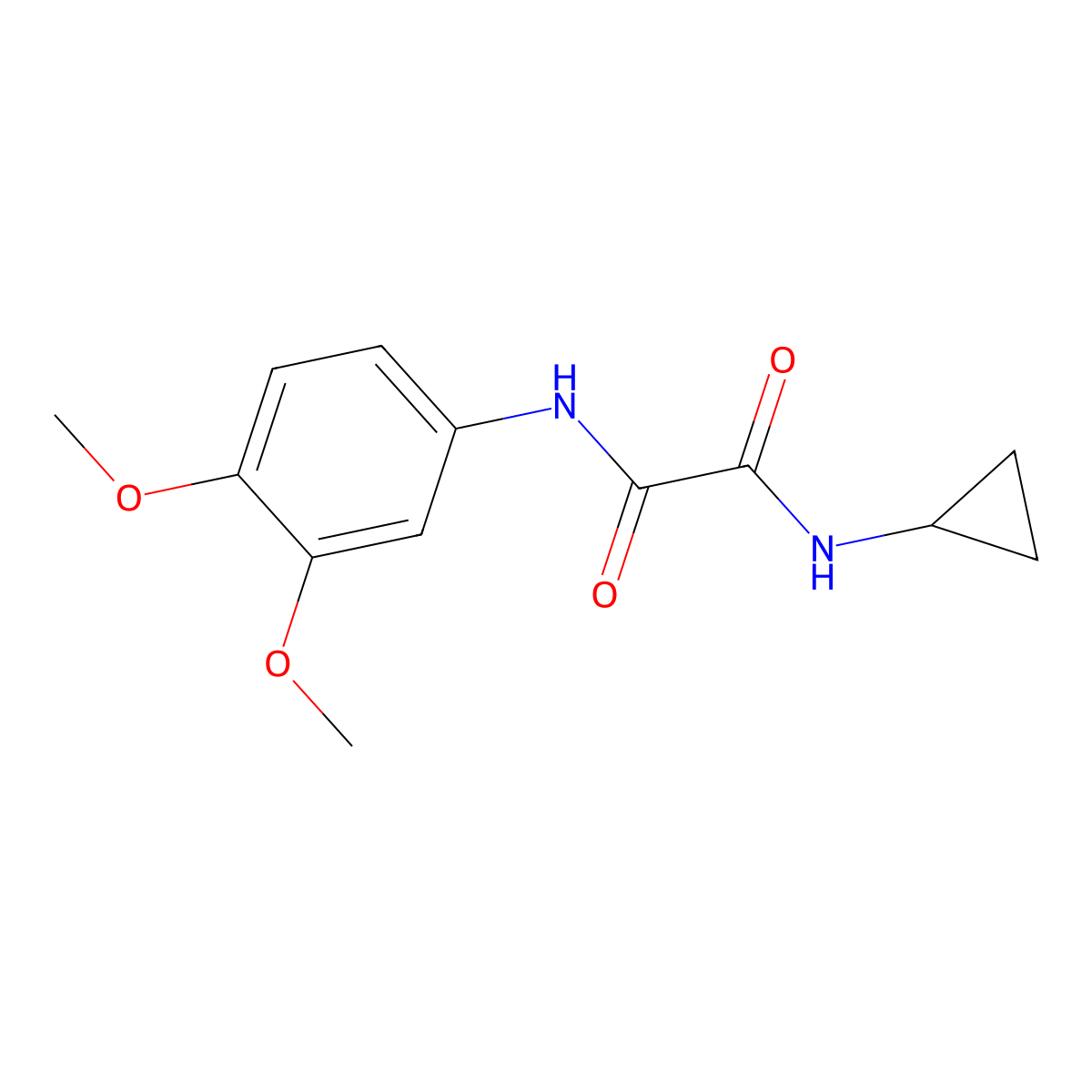 N1-cyclopropyl-N2-(3,4-dimethoxyphenyl)oxalamide molecular structure, CAS 838865-85-3