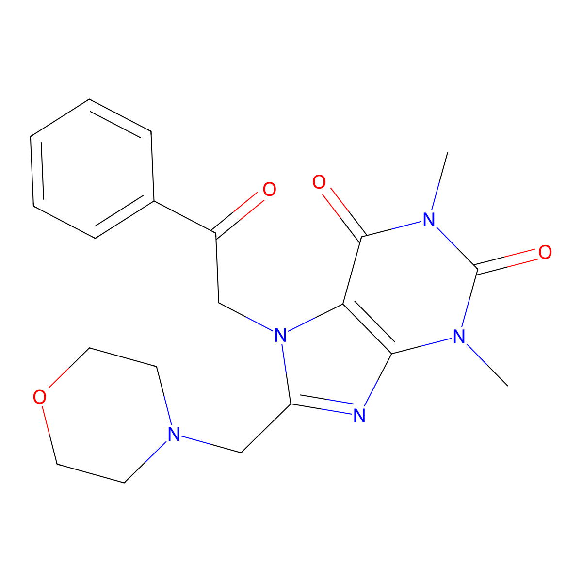 1,3-dimethyl-8-(morpholinomethyl)-7-(2-oxo-2-phenylethyl)-1H-purine-2,6(3H,7H)-dione molecular structure, CAS 838865-88-6