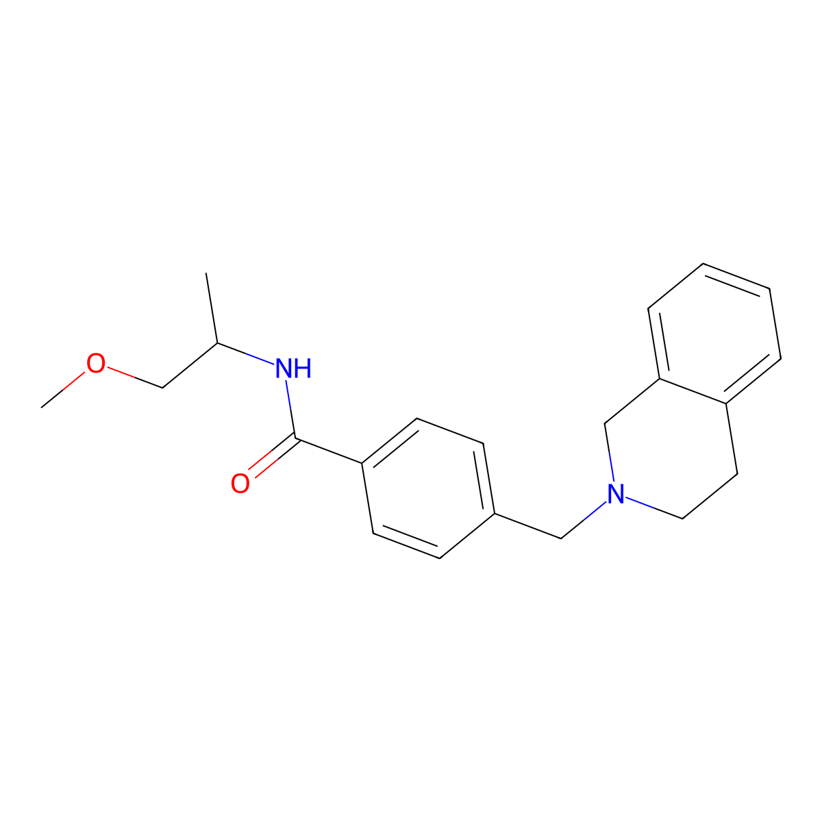 4-(3,4-dihydro-1H-isoquinolin-2-ylmethyl)-N-(1-methoxypropan-2-yl)benzamide molecular structure, CAS 838866-18-5