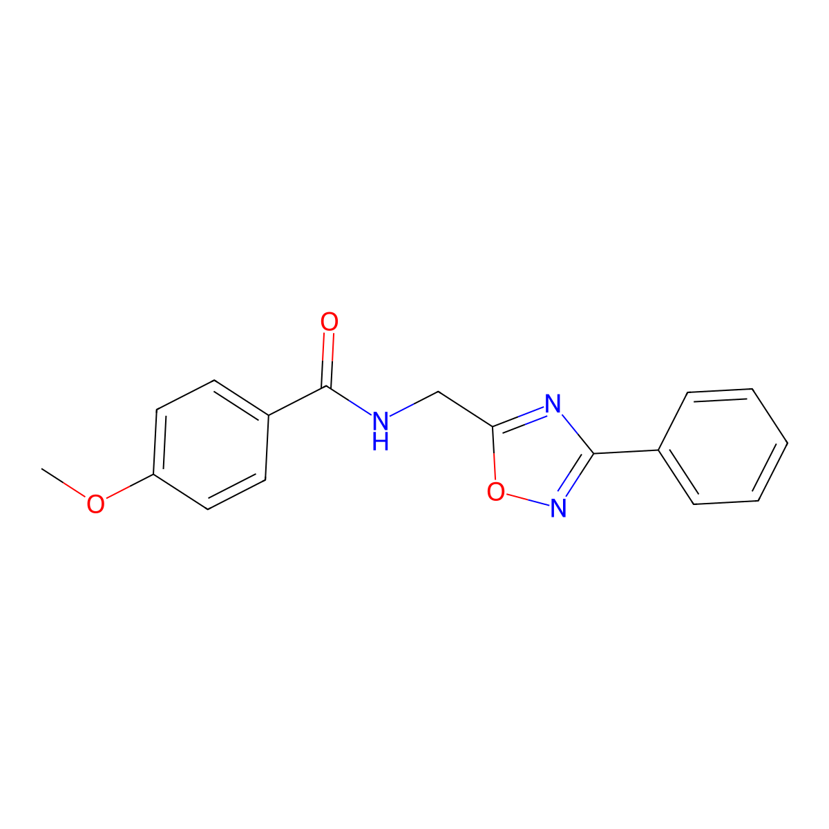 4-methoxy-N-[(3-phenyl-1,2,4-oxadiazol-5-yl)methyl]benzamide molecular structure, CAS 838866-49-2