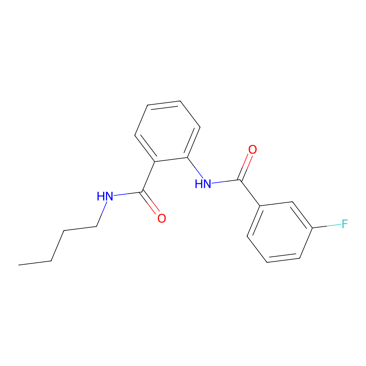 N-butyl-2-[(3-fluorobenzoyl)amino]benzamide molecular structure, CAS 838866-51-6