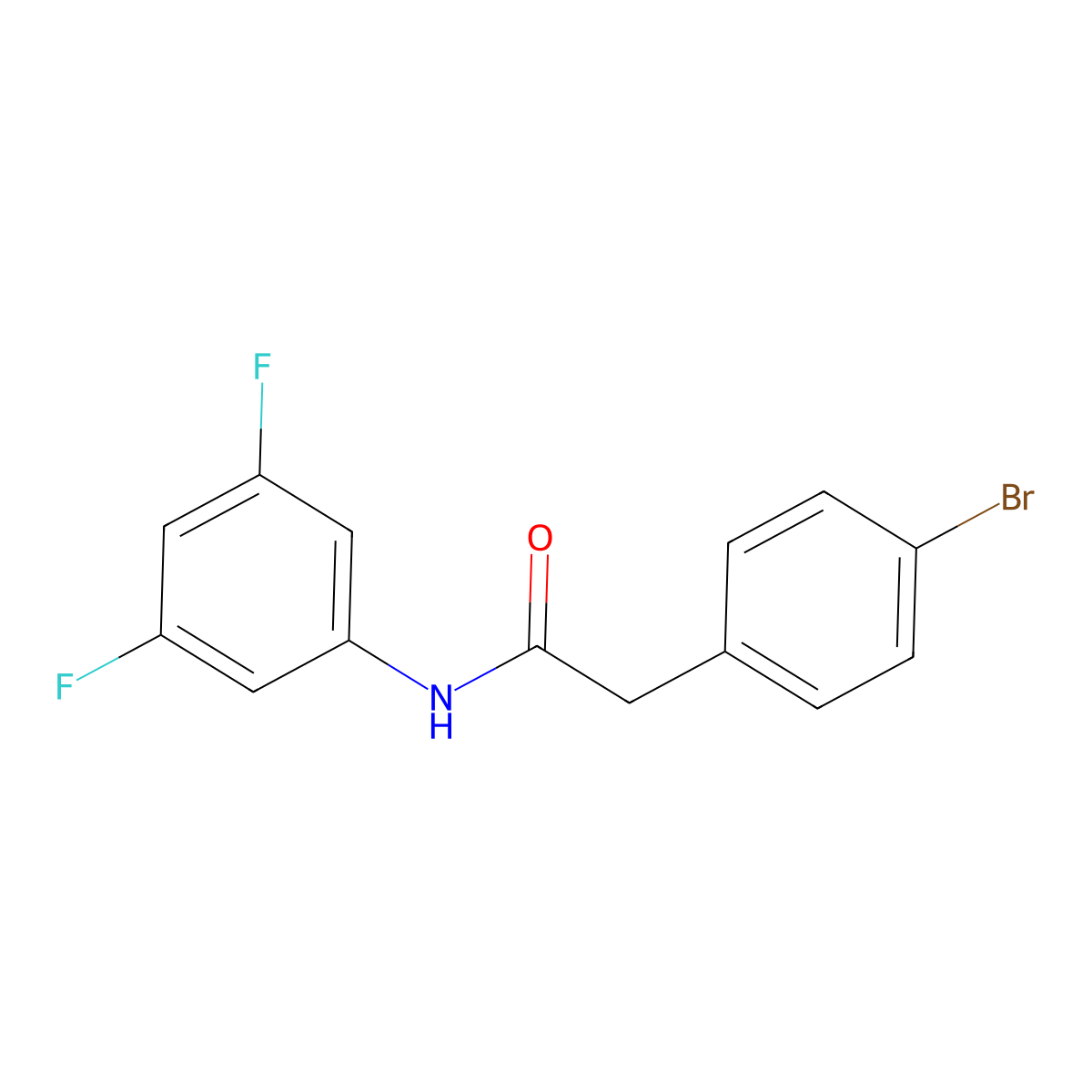 2-(4-bromophenyl)-N-(3,5-difluorophenyl)acetamide molecular structure, CAS 838866-59-4