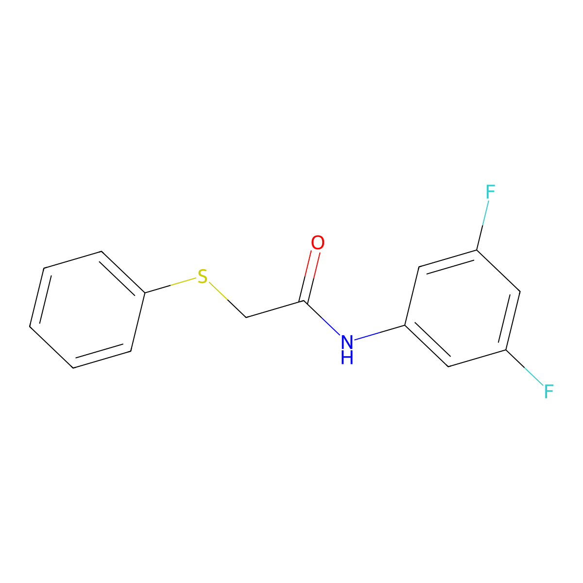 N-(3,5-difluorophenyl)-2-(phenylsulfanyl)acetamide molecular structure, CAS 838866-65-2