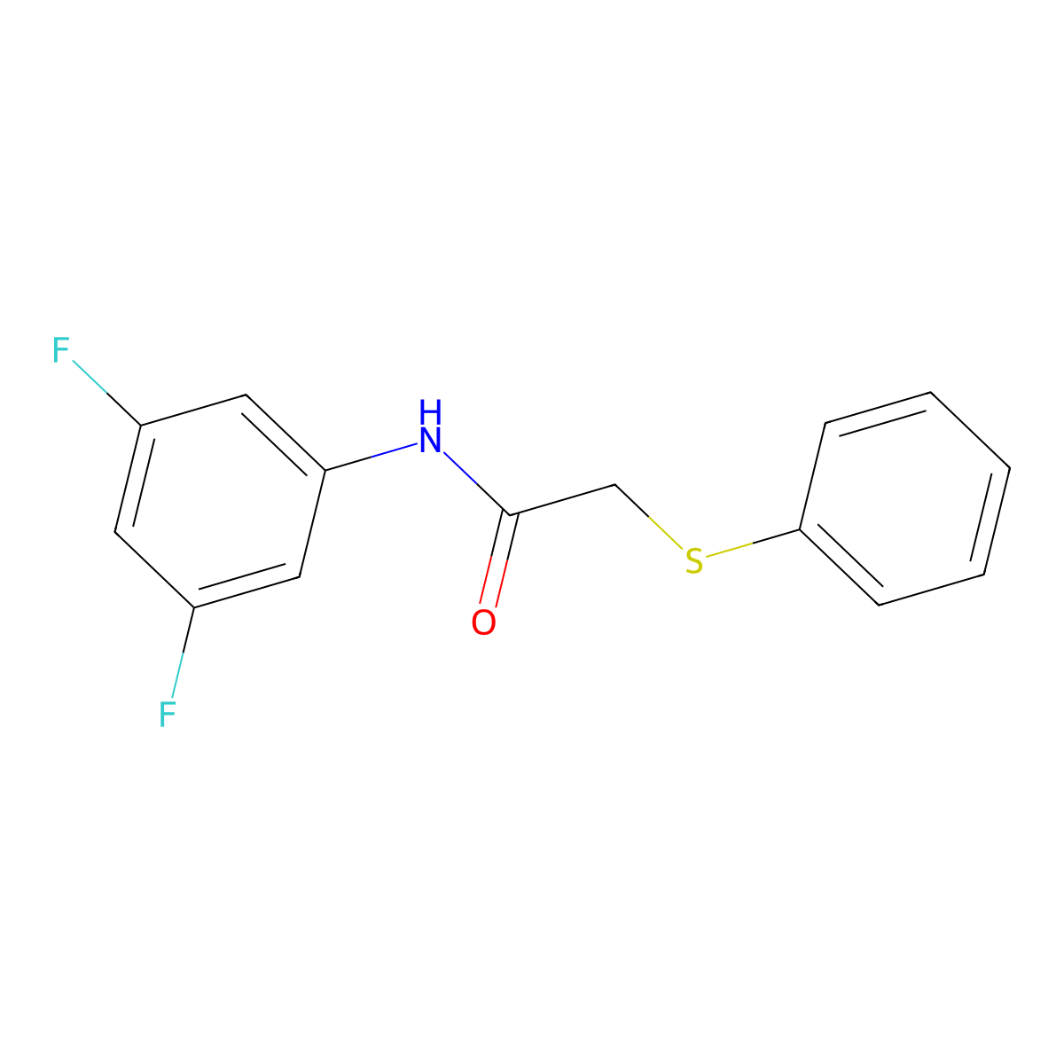 N-(3,5-difluorophenyl)-2-(phenylsulfanyl)acetamide molecular structure, CAS 838866-65-2