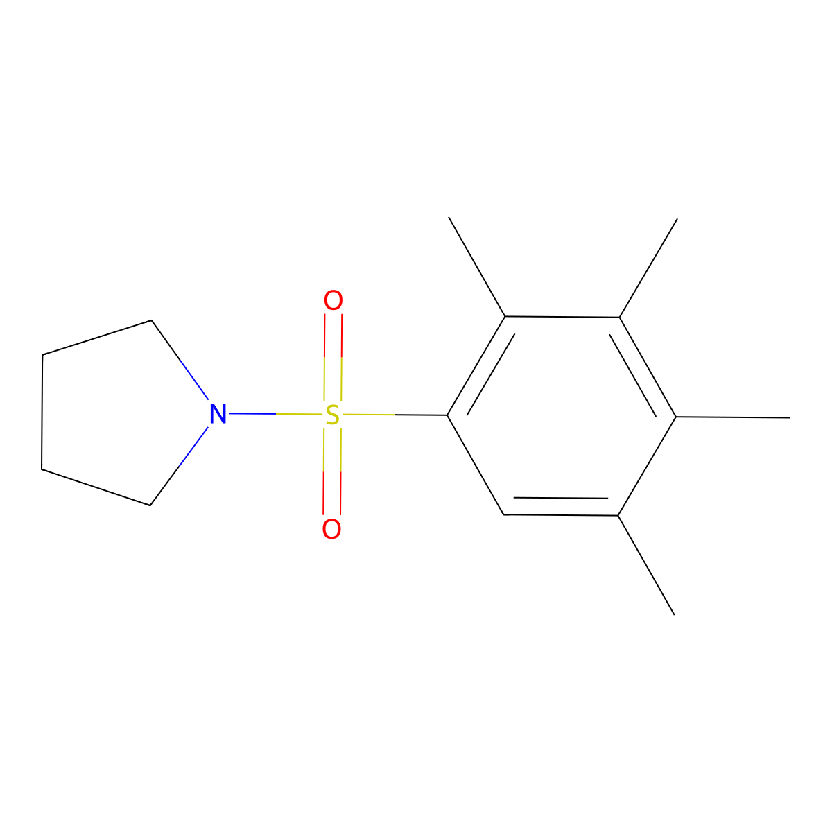 1-[(2,3,4,5-Tetramethylphenyl)sulfonyl]pyrrolidine molecular structure, CAS 838866-67-4