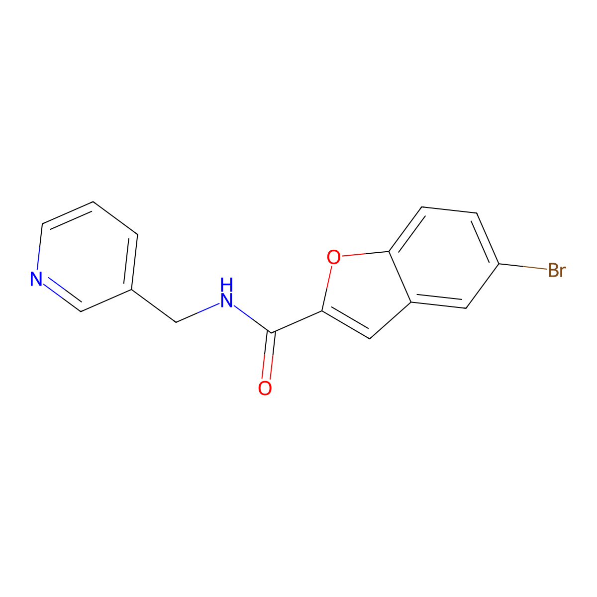 5-bromo-N-(pyridin-3-ylmethyl)-1-benzofuran-2-carboxamide molecular structure, CAS 838866-68-5