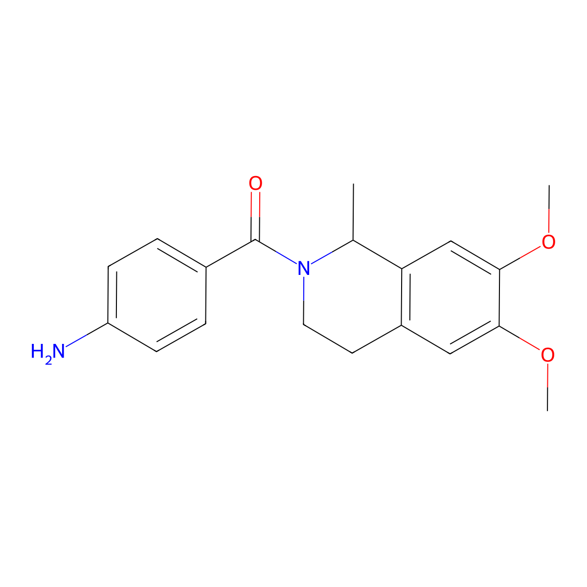 (4-aminophenyl)-(6,7-dimethoxy-1-methyl-3,4-dihydro-1H-isoquinolin-2-yl)methanone molecular structure, CAS 838866-75-4