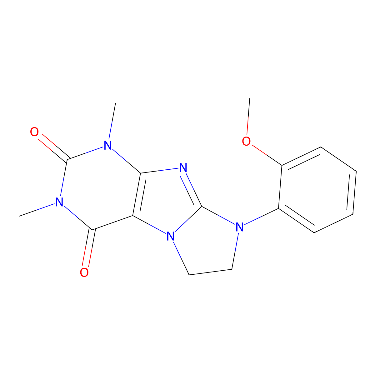 6-(2-Methoxyphenyl)-2,4-dimethyl-7,8-dihydropurino[7,8-a]imidazole-1,3-dione molecular structure, CAS 838866-80-1