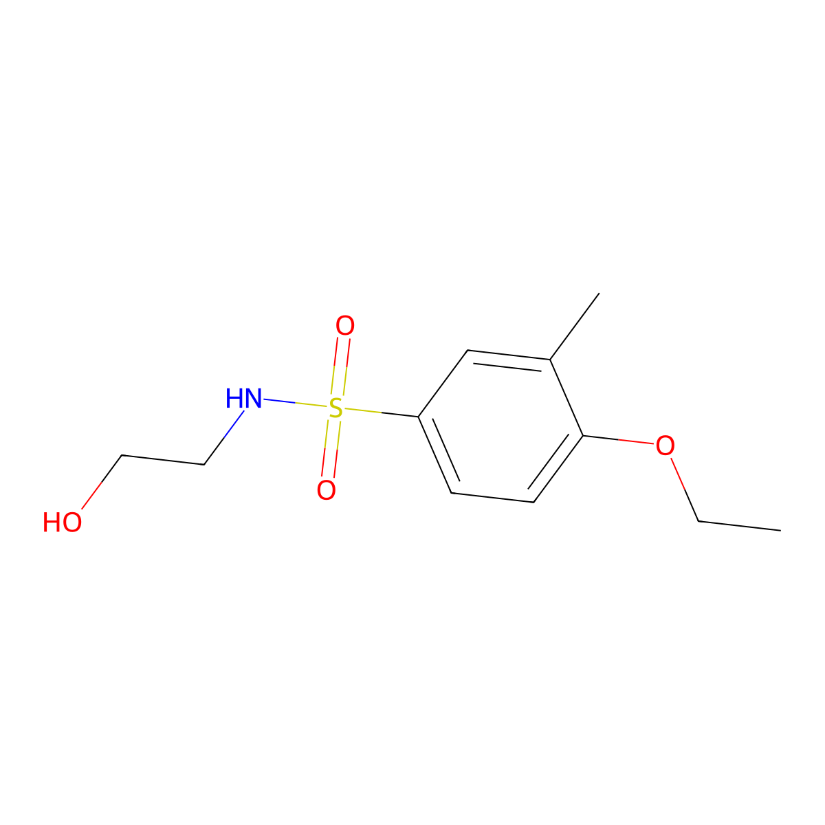 4-ethoxy-N-(2-hydroxyethyl)-3-methylbenzenesulfonamide molecular structure, CAS 838866-84-5