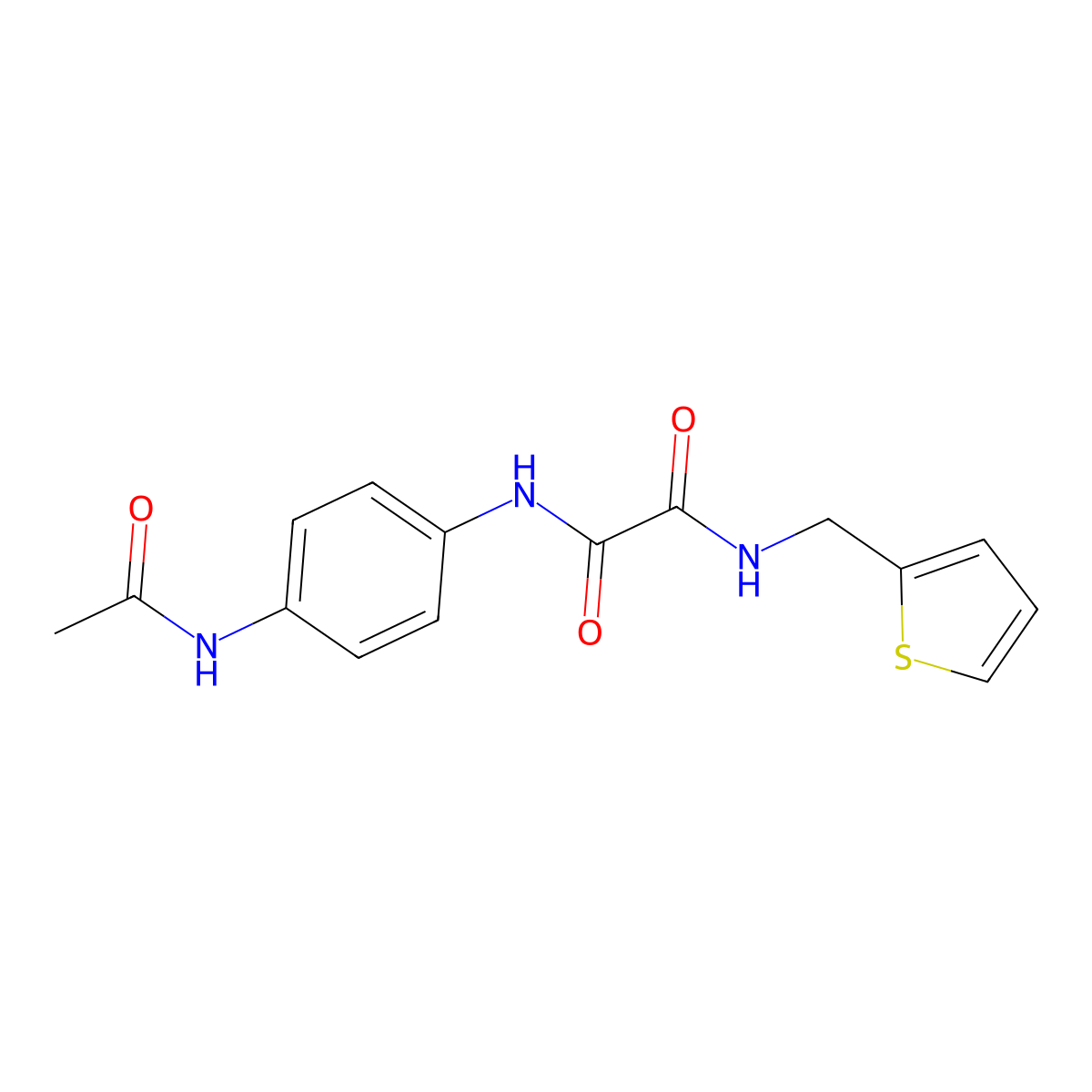 N1-(4-acetamidophenyl)-N2-(thiophen-2-ylmethyl)oxalamide molecular structure, CAS 838867-07-5