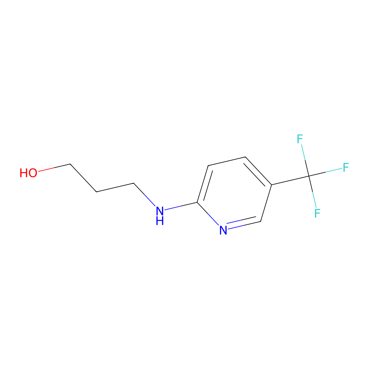 3-{[5-(Trifluoromethyl)pyridin-2-yl]amino}propan-1-ol molecular structure, CAS 838867-08-6