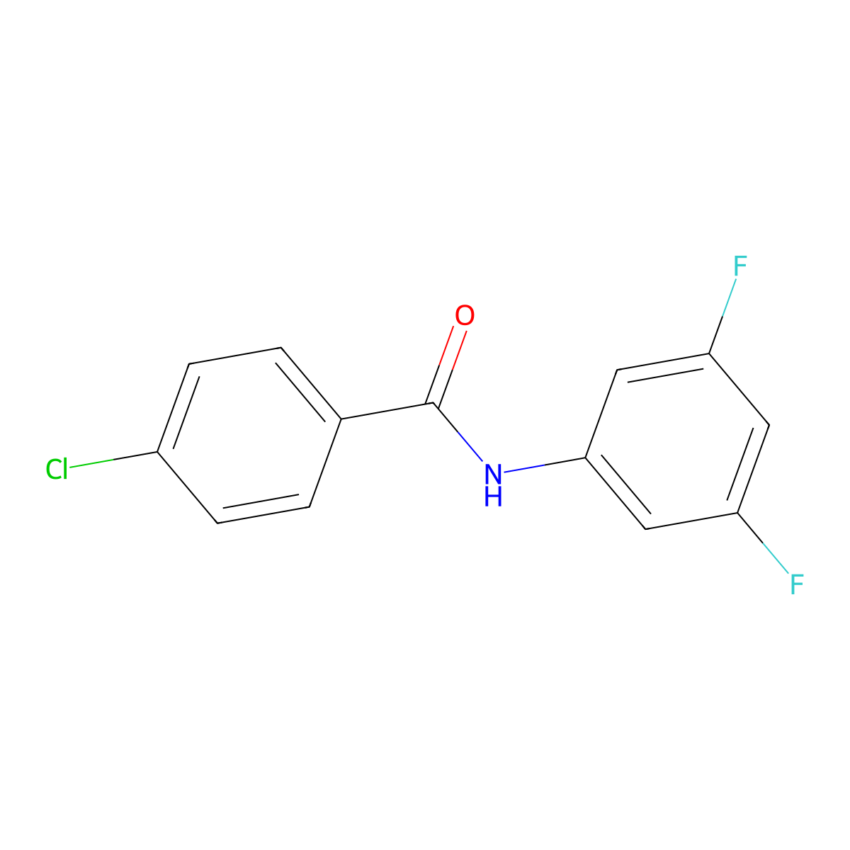 4-chloro-N-(3,5-difluorophenyl)benzamide molecular structure, CAS 838867-17-7
