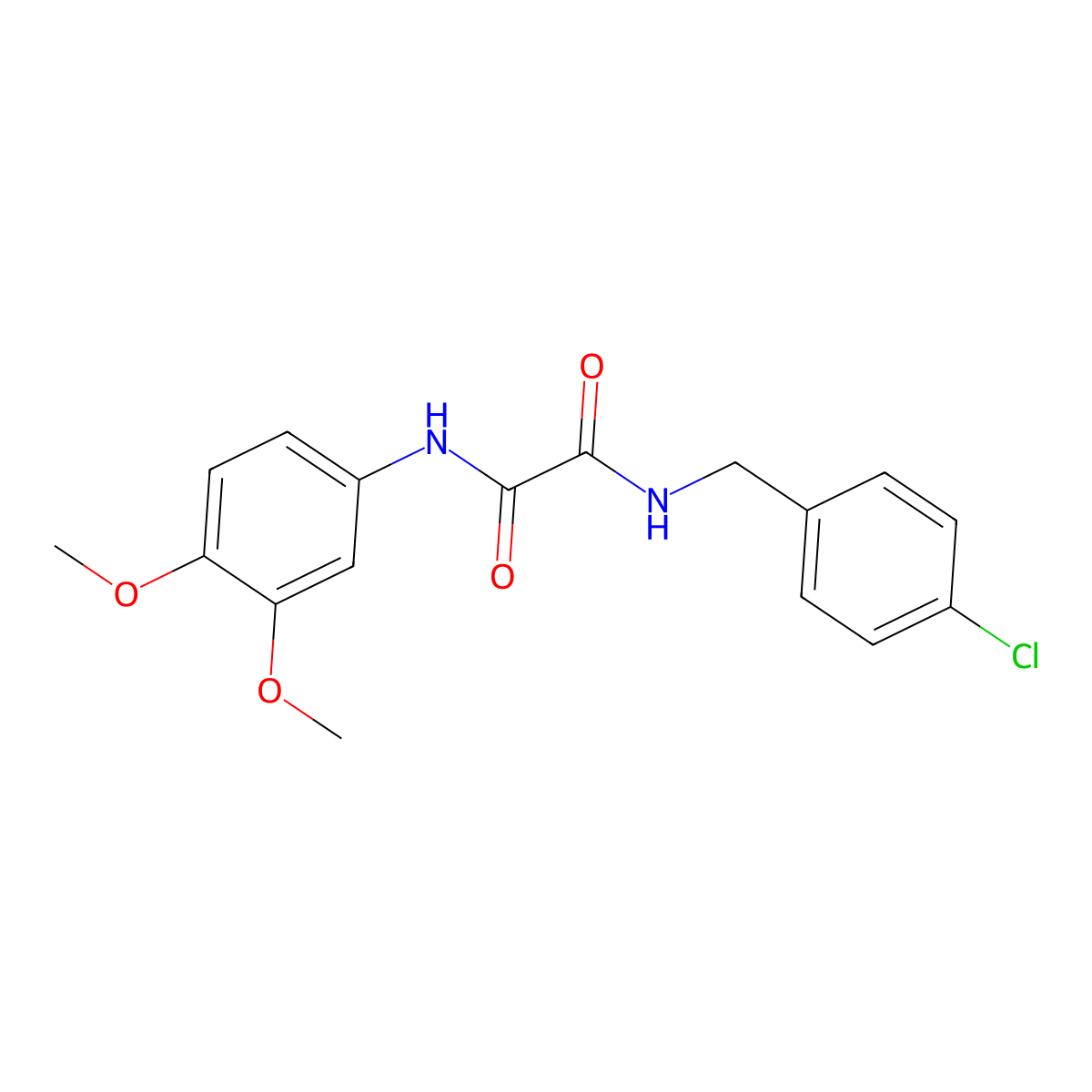 N-(4-chlorobenzyl)-N'-(3,4-dimethoxyphenyl)ethanediamide molecular structure, CAS 838867-21-3