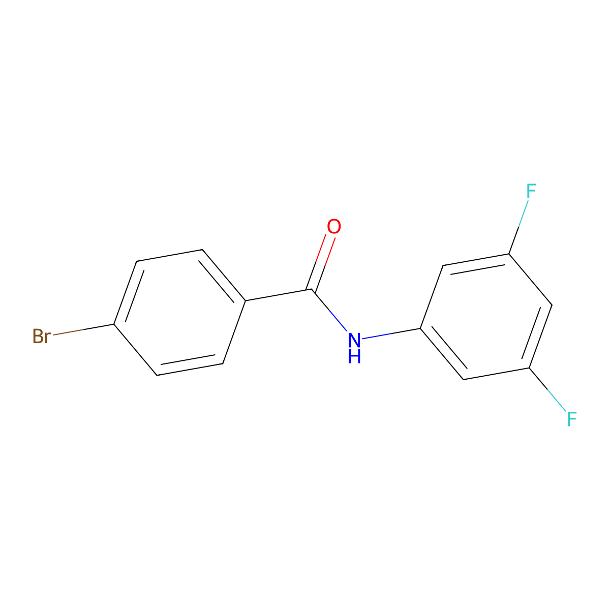4-bromo-N-(3,5-difluorophenyl)benzamide molecular structure, CAS 838867-30-4