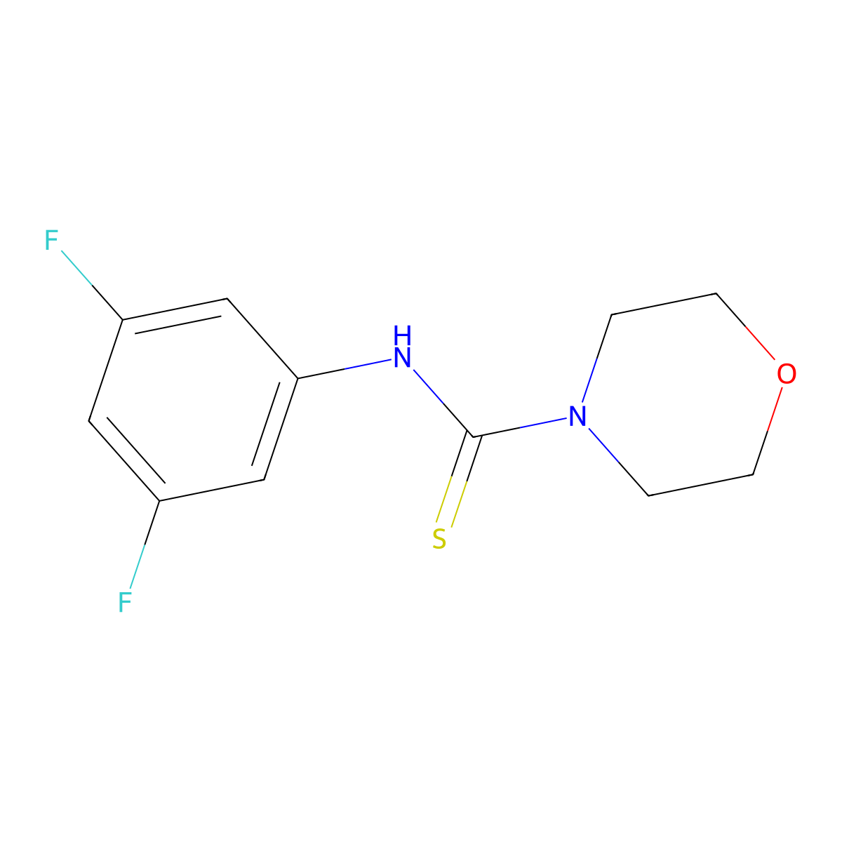 N-(3,5-difluorophenyl)morpholine-4-carbothioamide molecular structure, CAS 838867-31-5