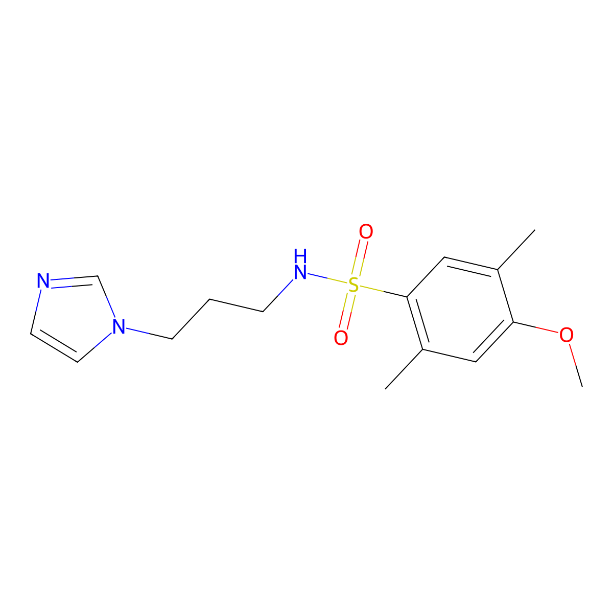 N-(3-Imidazol-1-yl-propyl)-4-methoxy-2,5-dimethyl-benzenesulfonamide molecular structure, CAS 838867-51-9