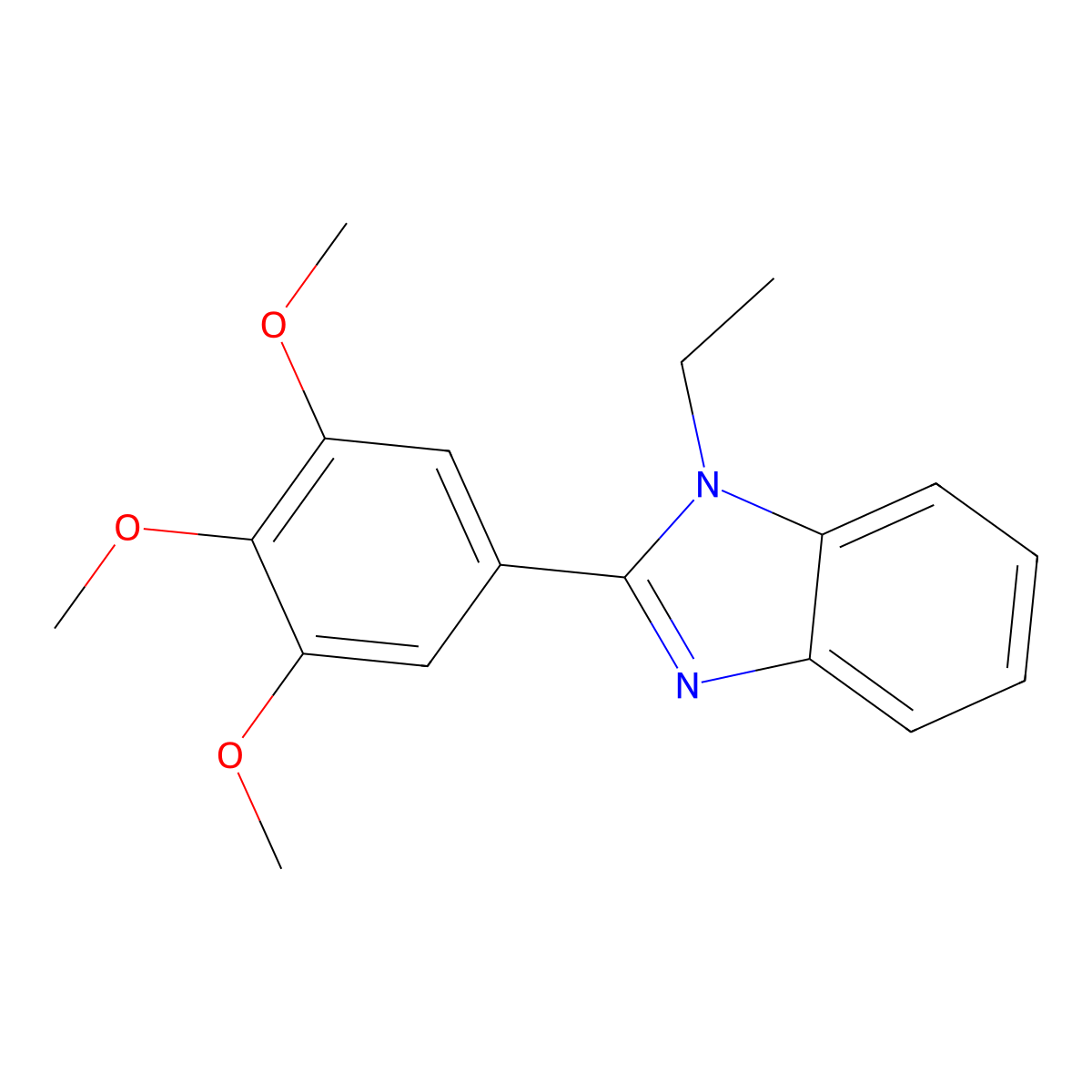 1-ethyl-2-(3,4,5-trimethoxyphenyl)-1H-benzimidazole molecular structure, CAS 838867-54-2