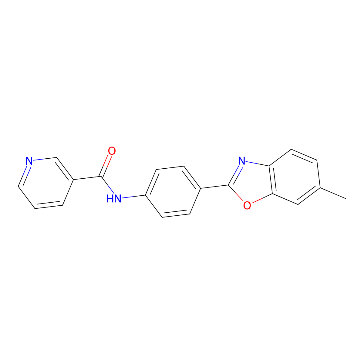 N-[4-(6-methyl-1,3-benzoxazol-2-yl)phenyl]pyridine-3-carboxamide molecular structure, CAS 838867-65-5