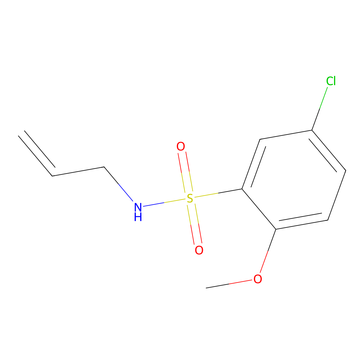 N~1~-allyl-5-chloro-2-methoxy-1-benzenesulfonamide molecular structure, CAS 838867-66-6