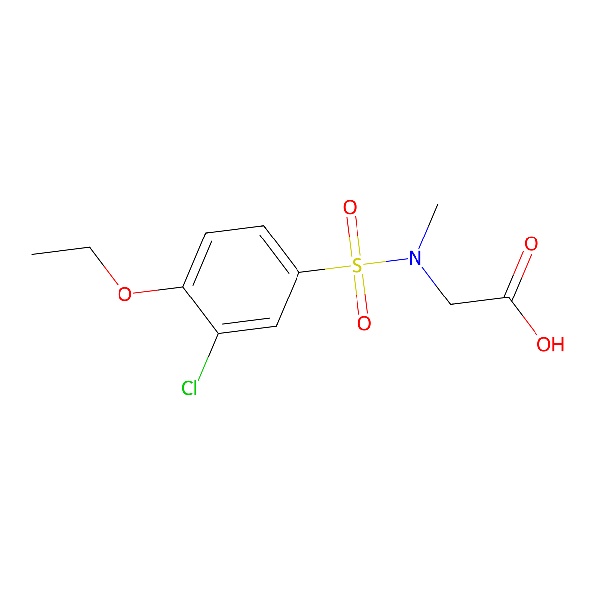 N-[(3-chloro-4-ethoxyphenyl)sulfonyl]-N-methylglycine molecular structure, CAS 838868-69-2